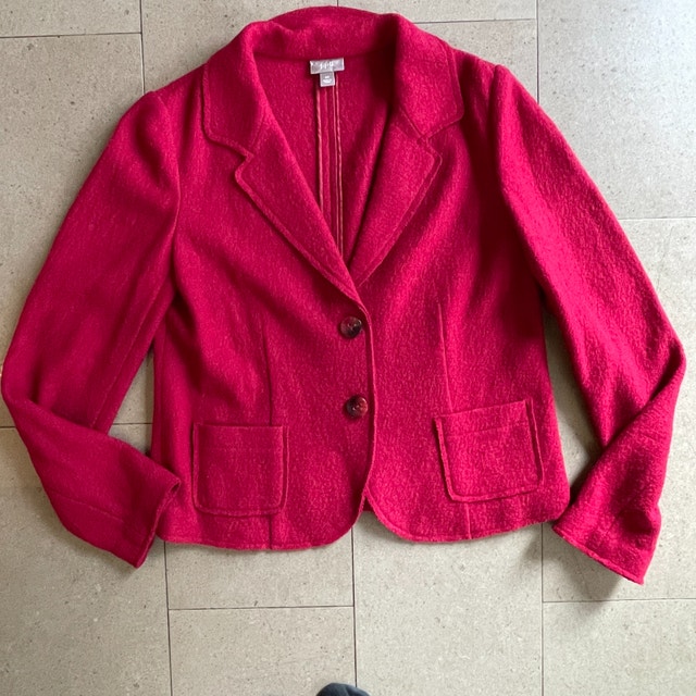 J.Jill Blazer Jacket Red Wool blend-Size XS