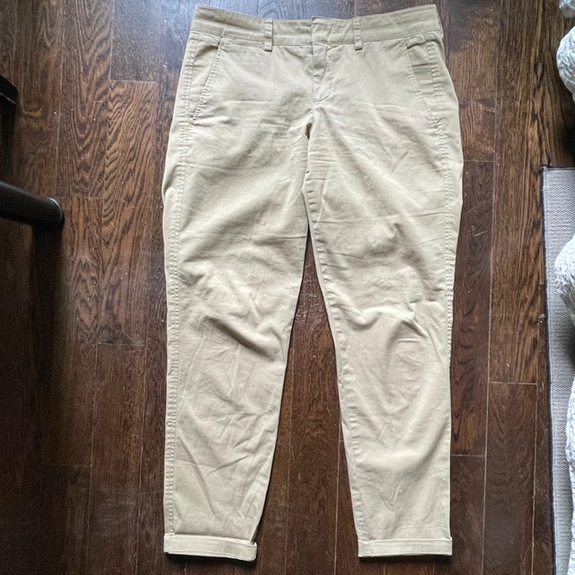 Vince Classic Tan Chino Stretch Khaki Mid Rise Pants-Size 6