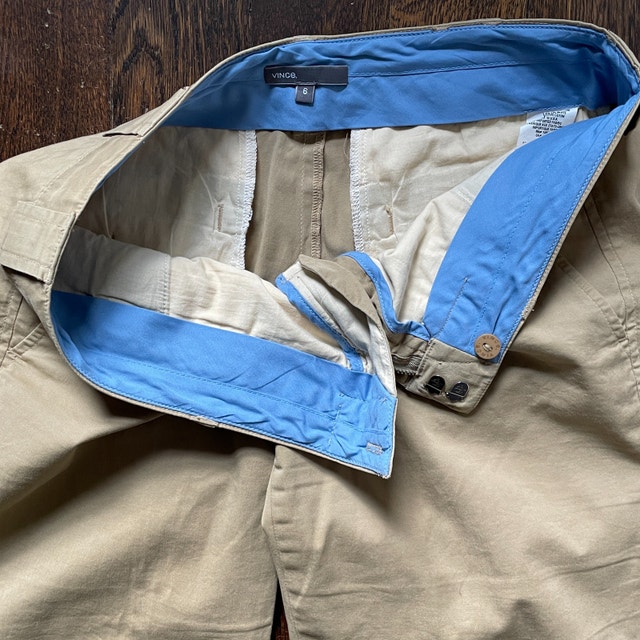Vince Classic Tan Chino Stretch Khaki Mid Rise Pants-Size 6 - photo 4