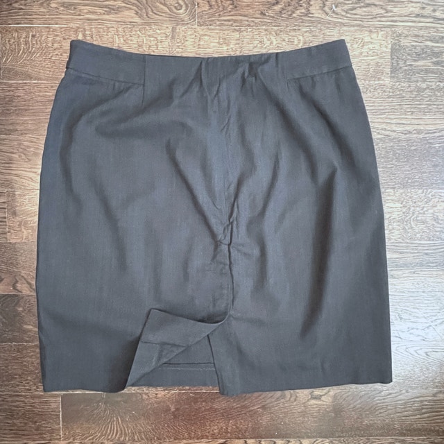 Vintage Theory Short Black Skirt-Slit pockets Wool/Cotton-Sz. 8 - photo 2