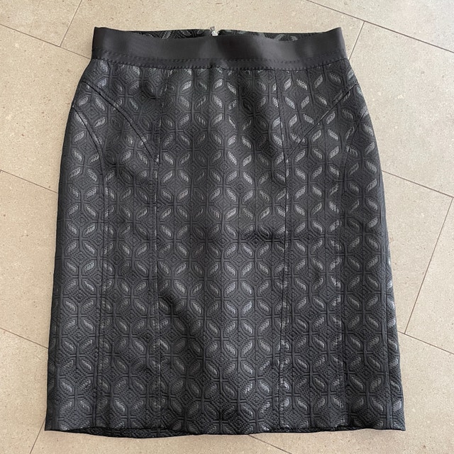 Ann Taylor Black Mosaic Jacquard Pencil Skirt-Sz. 8