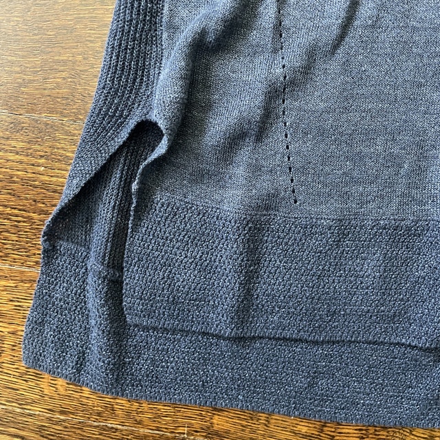 Vince V-neck Sheer Sweater-Blue-Silk/Cashmere-Size M - photo 5