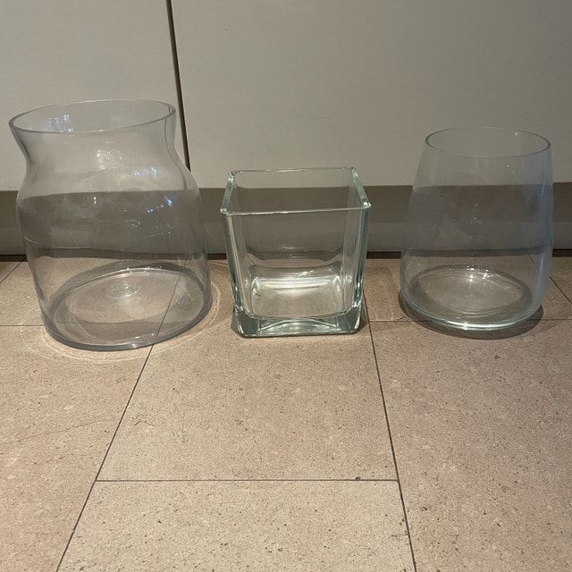 3 Large Glass Vases-Dress up your table! Measurements in Listing - photo 2