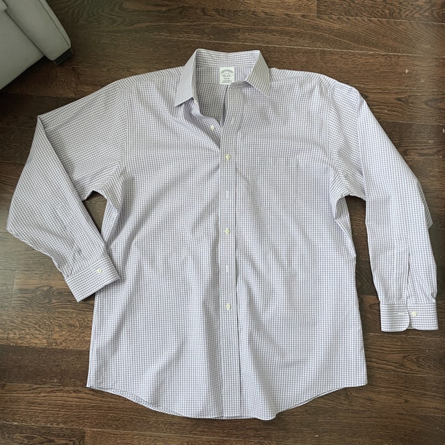 Brooks Brothers Regent Cotton White/Purple Shirt-Sz. 17-24 XL - photo 2