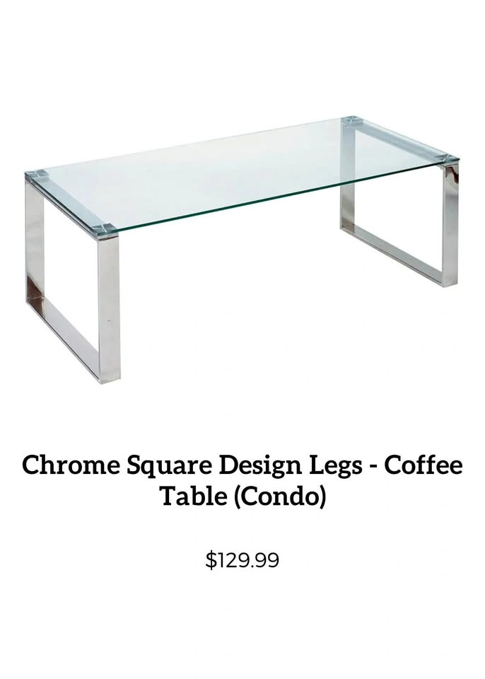 Modern Chrome Square Leg Table Set