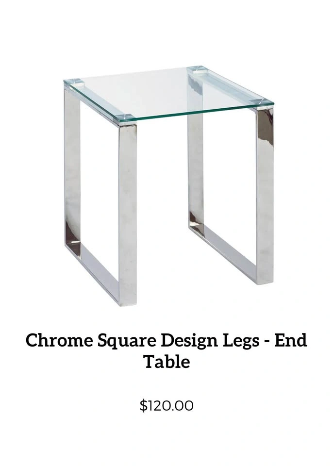 Modern Chrome Square Leg Table Set - photo 2