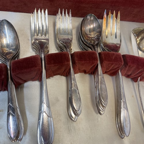 Antique 54 Piece Silverware Set - photo 3