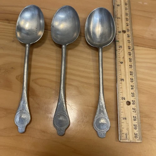 (3) PEWTER OSV OLD STURBRIDGE VILLAGE GR SPOON REPRO 3X