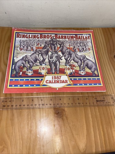 RINGLING BROS AND BARNUM & BAILEY CALENDAR Poster 1987 VTG