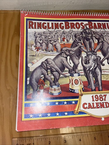 RINGLING BROS AND BARNUM & BAILEY CALENDAR Poster 1987 VTG - photo 2