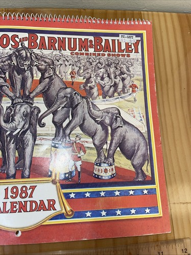 RINGLING BROS AND BARNUM & BAILEY CALENDAR Poster 1987 VTG - photo 3