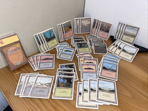 MTG Revised Edition Starter Deck box & 60 lands