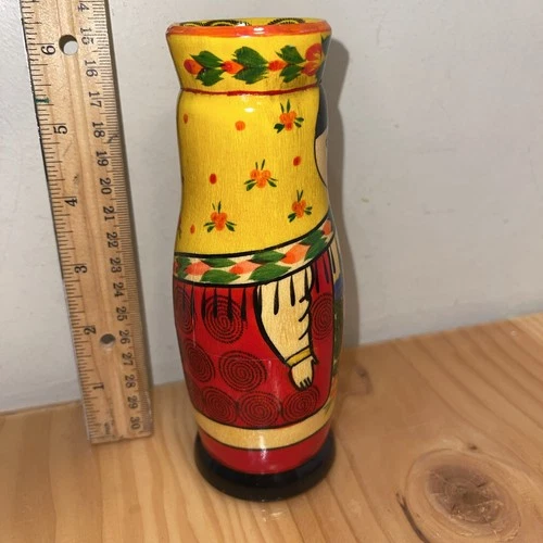 Vintage Rodnik Russian Lady Vodka Bottle Holder 6” - photo 2