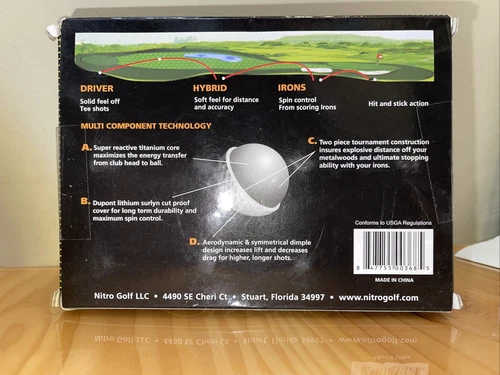 Nitro Ultimate Distance Golf Balls - Yellow - 12 Pack - New - photo 4