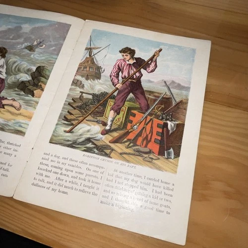 Antique 1898 Book Adventures of Robinson Crusoe - photo 4