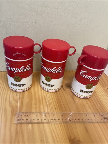 LOT OF 3 Vtg Campbell's Soup Can-Tainer Thermos 1998