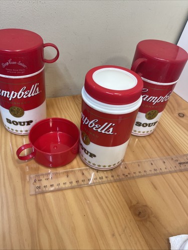 LOT OF 3 Vtg Campbell's Soup Can-Tainer Thermos 1998 - photo 2