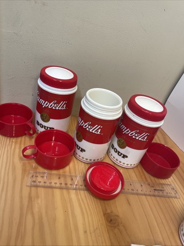 LOT OF 3 Vtg Campbell's Soup Can-Tainer Thermos 1998 - photo 3