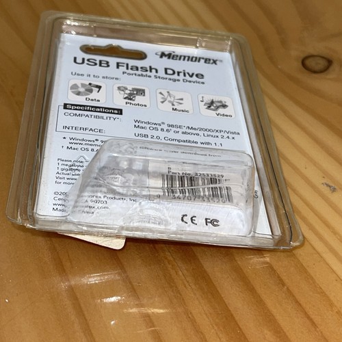 MEMOREX USB Flash Drive 128mb Grey 2007 New In Package Vintage - photo 3