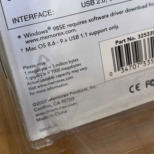 MEMOREX USB Flash Drive 128mb Grey 2007 New In Package Vintage - photo 4
