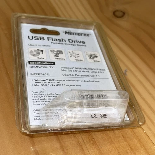 MEMOREX USB Flash Drive 128mb White 2007 New In Package Vintage - photo 3