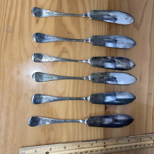 Antique M.L.J EPNS A1 Silver Plate 6 pc. Butter Knives Set - photo 2