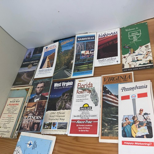 Huge Vintage Lot Of Road Maps Of 12