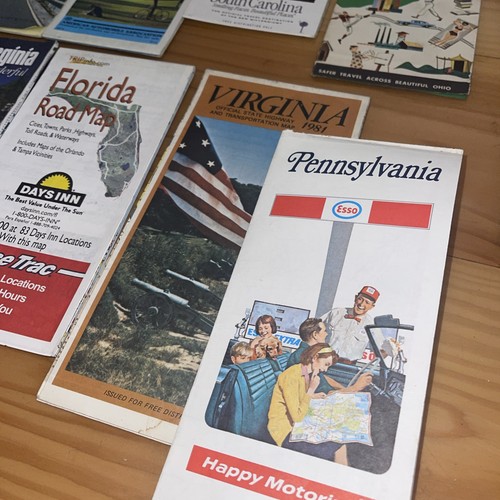 Huge Vintage Lot Of Road Maps Of 12 - photo 2