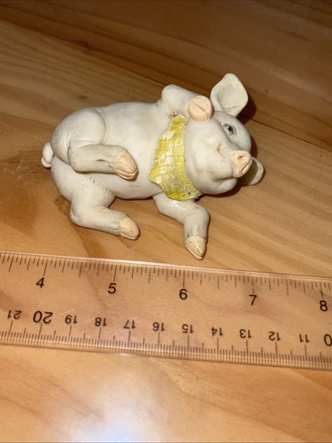 Vintage Cute Little Piggy Figurine With Bandana