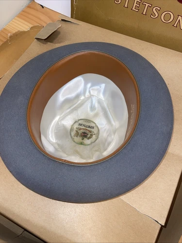 VINTAGE 1950s STETSON WOOL FEDORA HAT WITH BOX GRAY 6 7/8 ? - photo 5