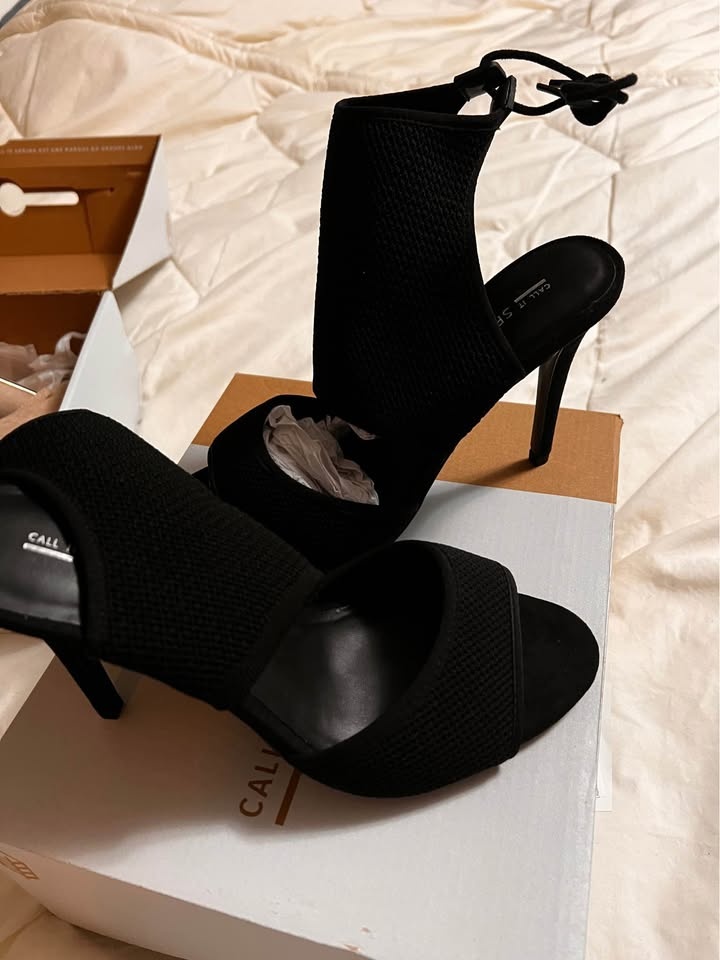 Black stretch high heels - photo 2