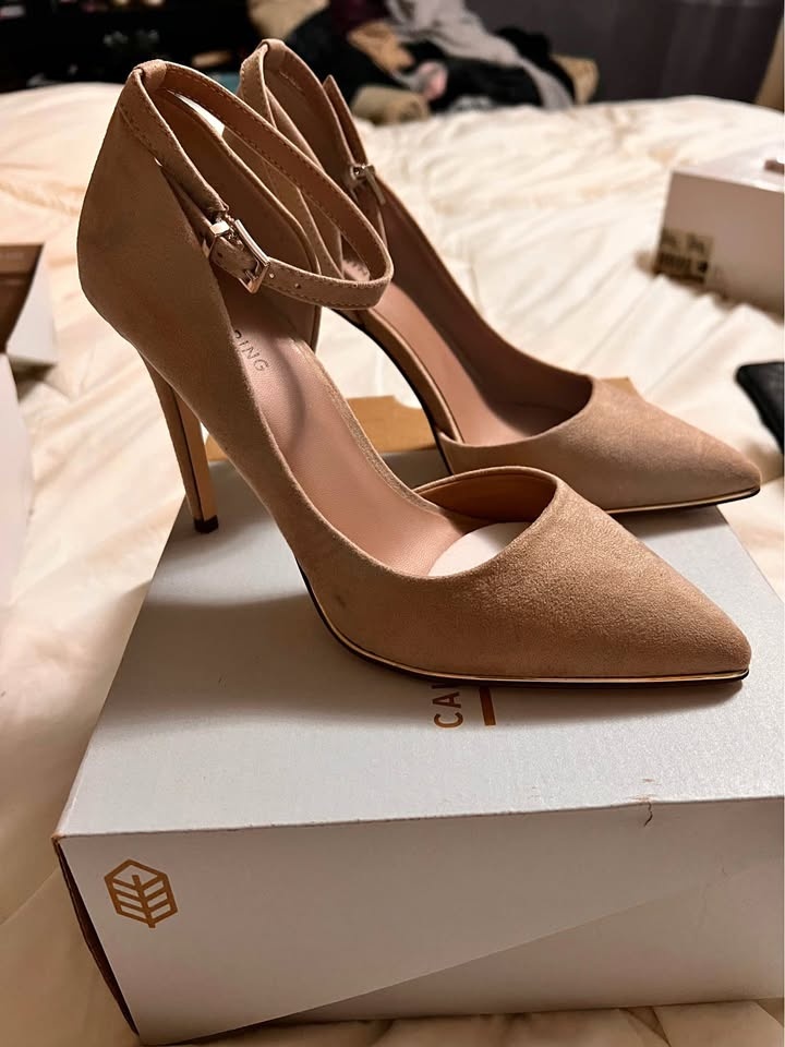 Brand new tan suede shoes