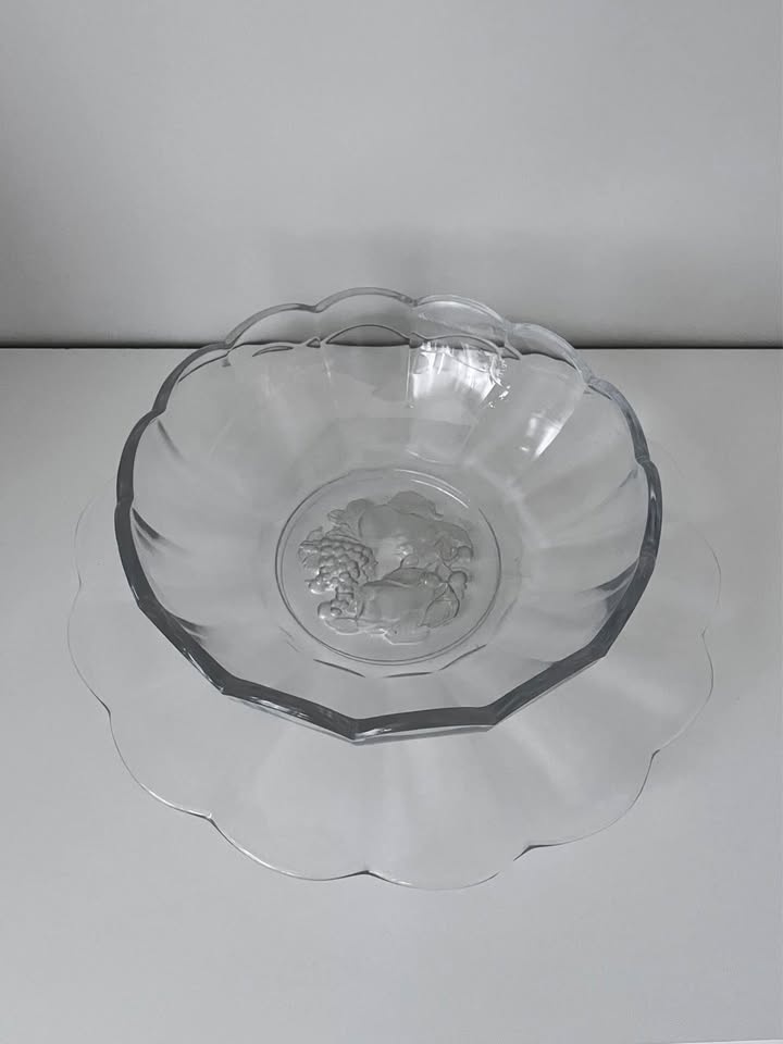 Val St Lambert Crystal Bowl & Platter Set - photo 2