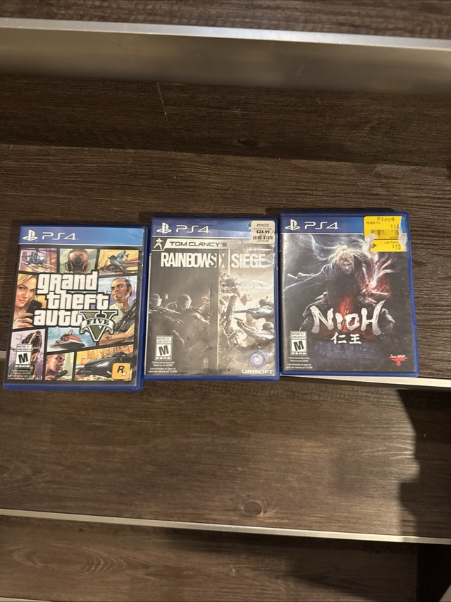 PS4 games x3: GTA5, Rainbow Six Siege and Nioh