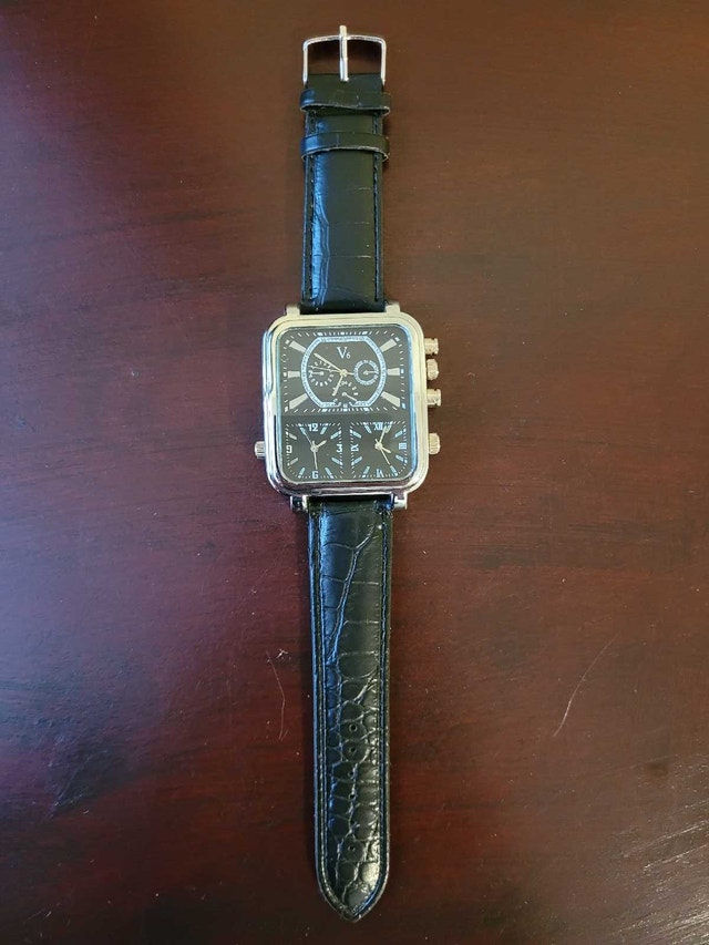 New Men's Silver V6 triple time zone fashion watch - photo 4
