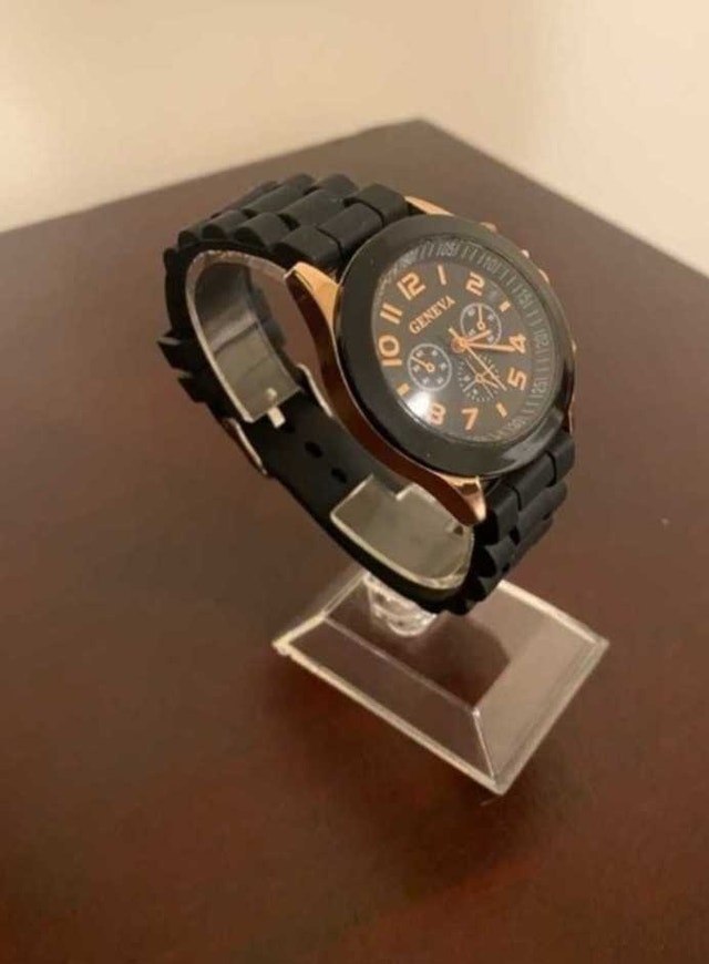 Brand New Geneva Black Watch with Gold Accents - photo 3