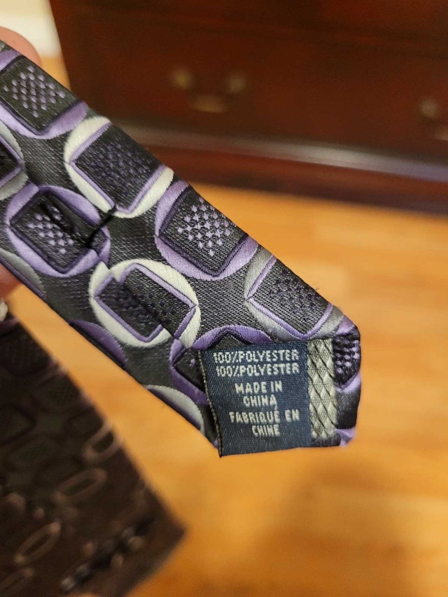Men's Giorgio Brutini Collezione Purple geometric 100% silk tie - photo 4