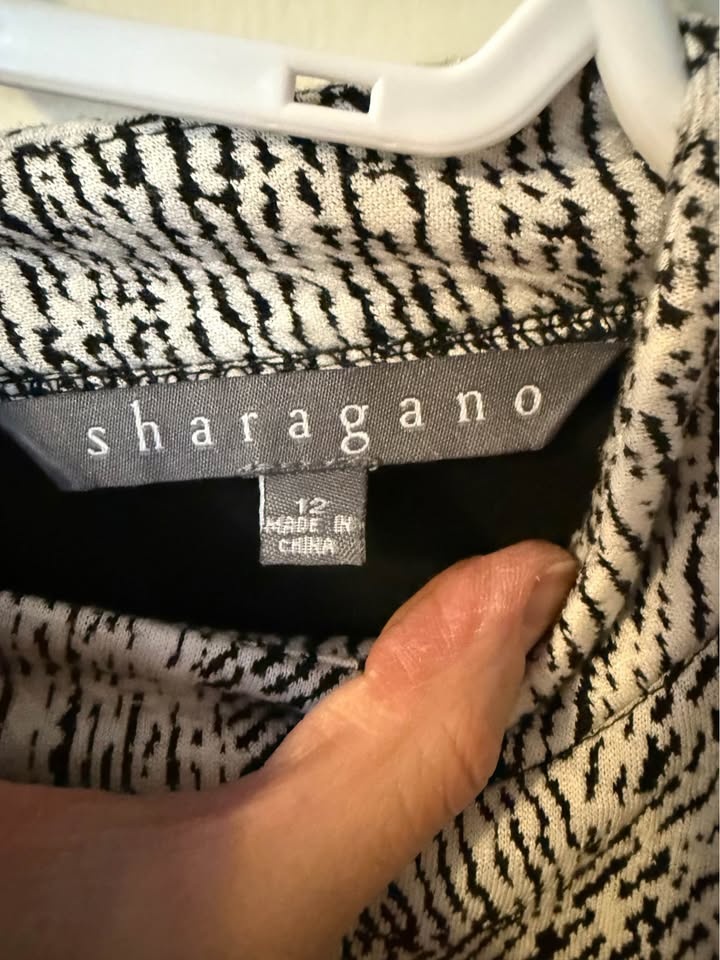 Sharagano Ladies Dress - Size 12 - Black & White - photo 3