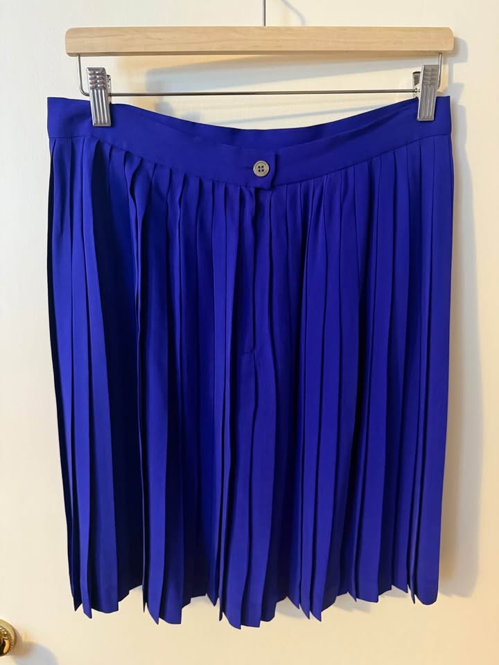 Vintage Silk Ann Klein Skirt - Size 14 - Purple - photo 2
