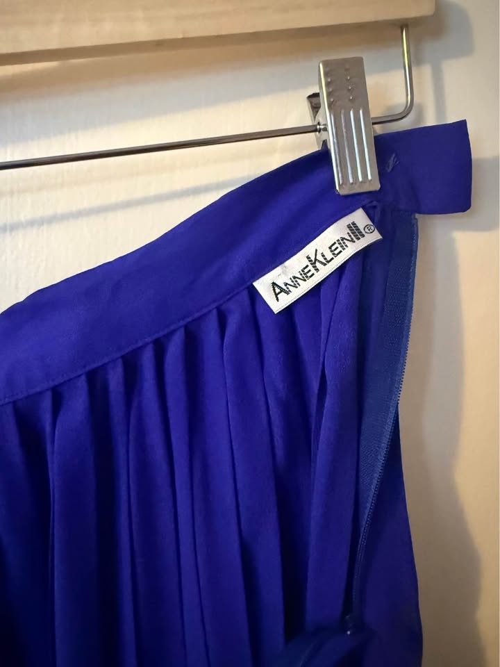 Vintage Silk Ann Klein Skirt - Size 14 - Purple - photo 4