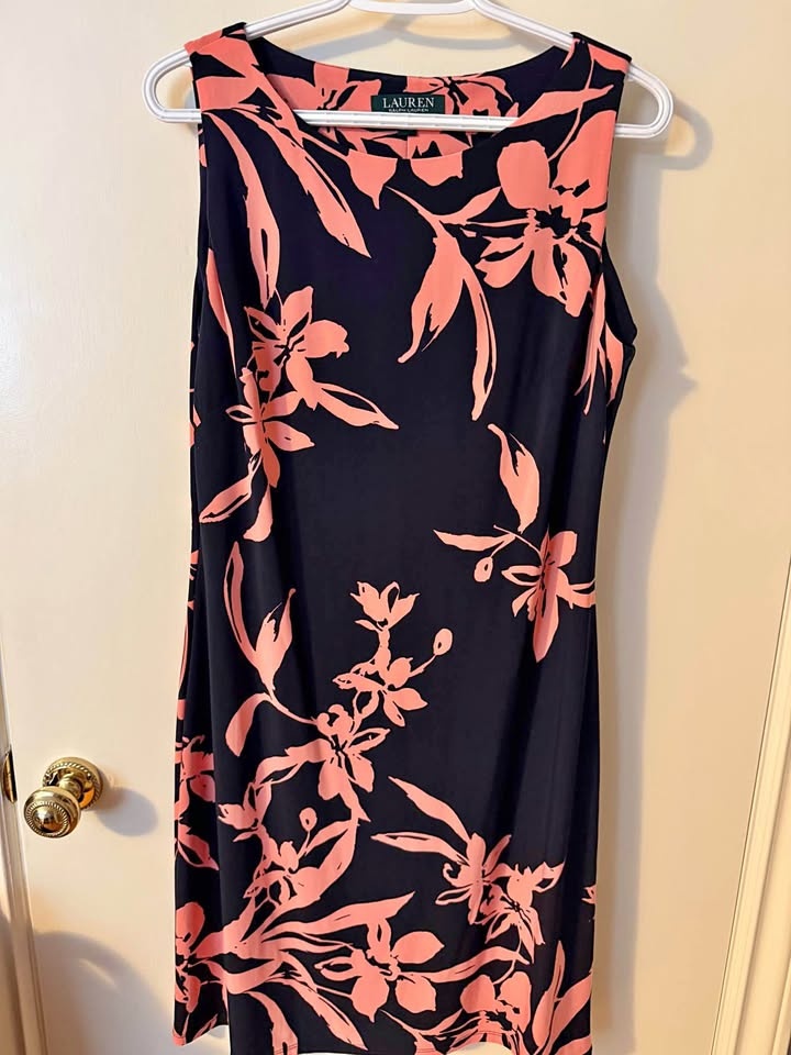 Lauren by Ralph Lauren Ladies Dress - Size 12 - Navy & Pink