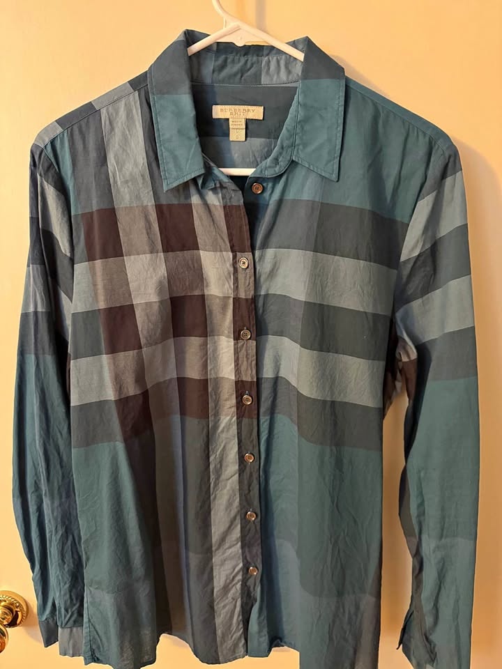 Ladies Blouse Burberry Brit - Size L - Teal