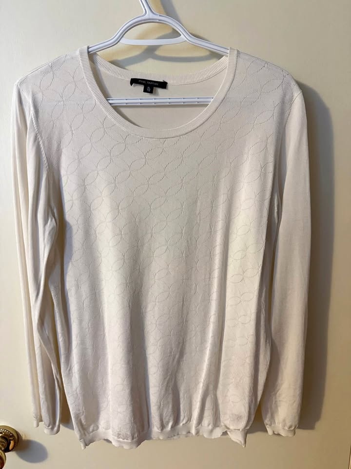 Pink Tartan Light Sweater -Size XL - White