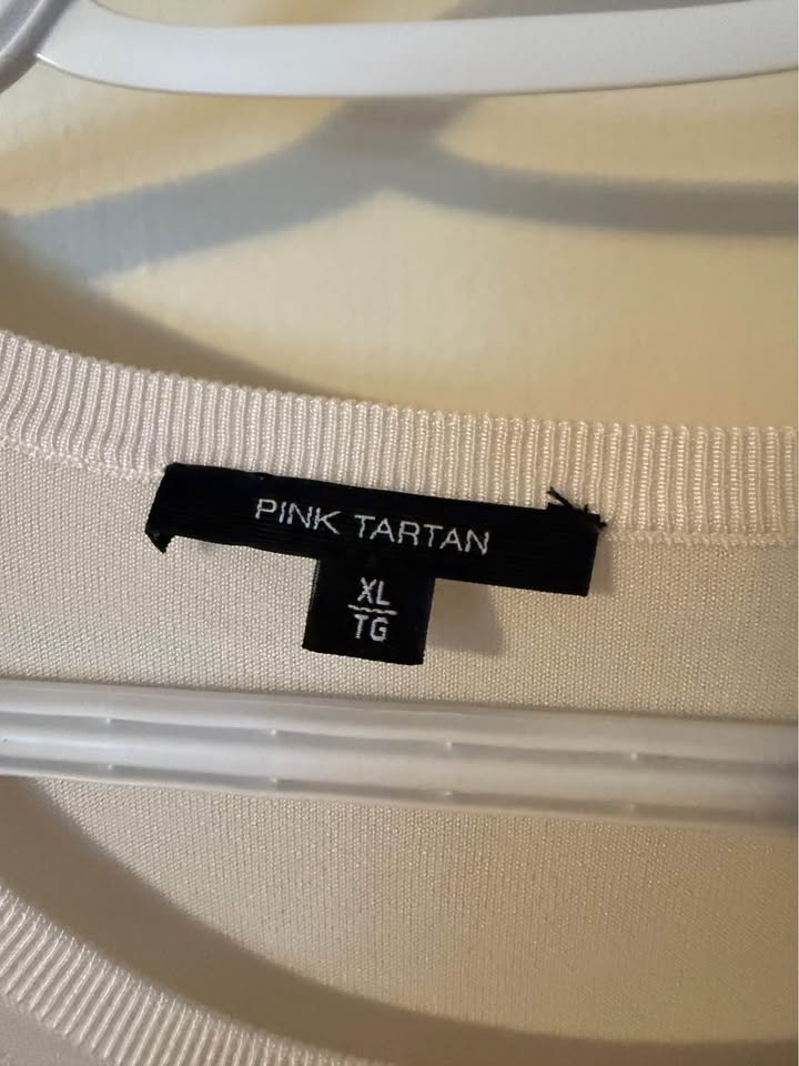 Pink Tartan Light Sweater -Size XL - White - photo 3