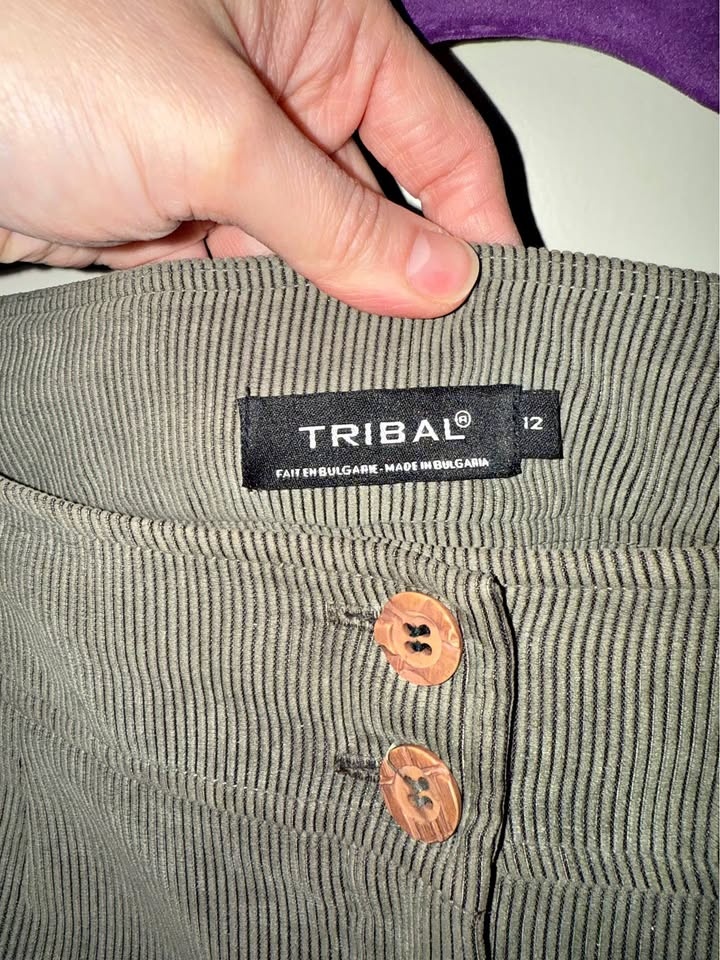 Tribal Corduroy Suit Set - Size 12 - Sage Green