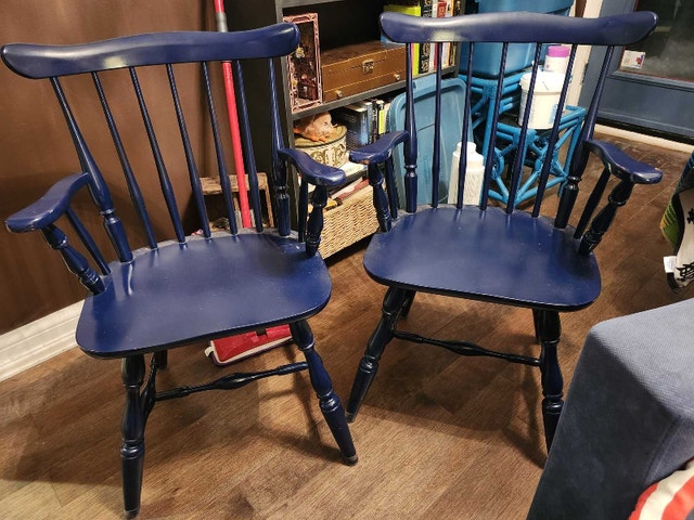 Cute Pair of Navy Blue Chairs