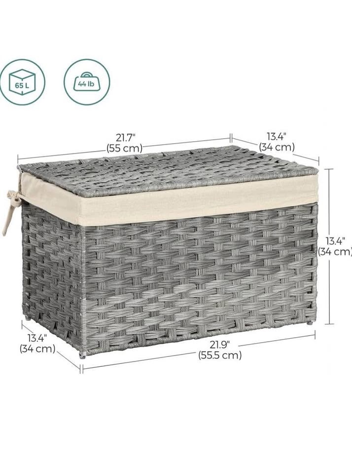 SONGMICS 65L Storage Basket with Lid - BRAND NEW - photo 3