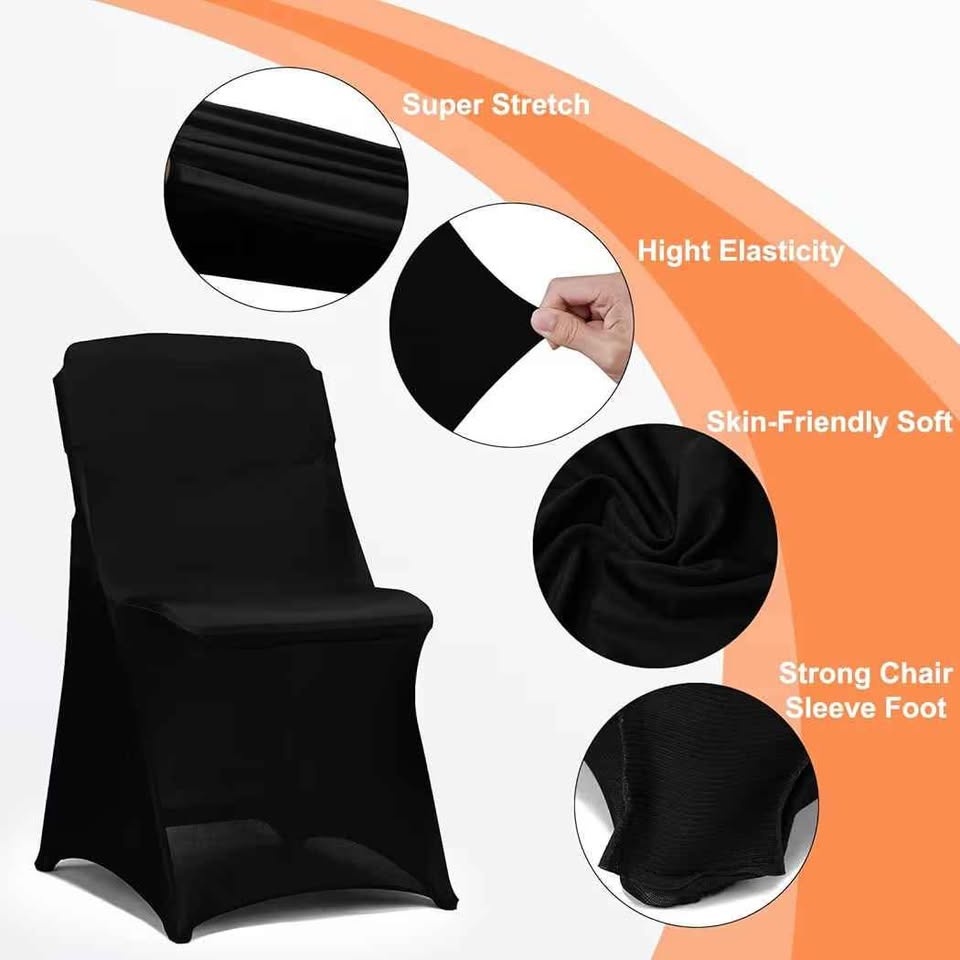 BRAN NEW Black Chair Covers For Vendors & Special Events. - photo 2
