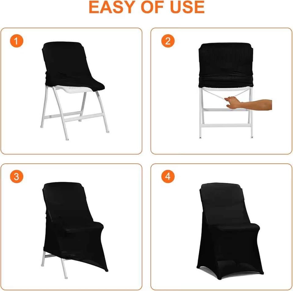 BRAN NEW Black Chair Covers For Vendors & Special Events. - photo 3