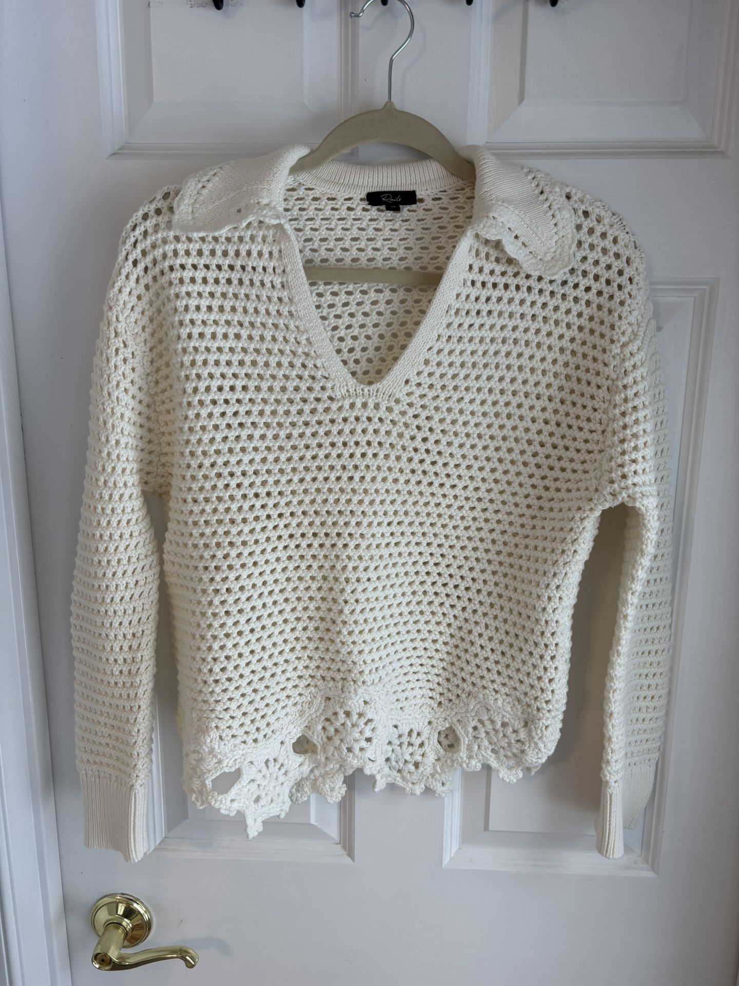 Rails White V Neck Sweater - photo 2